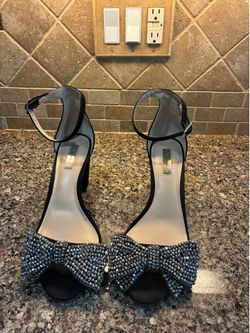 INC International Concepts Rhinestone Bow Block Heels – Size 10M