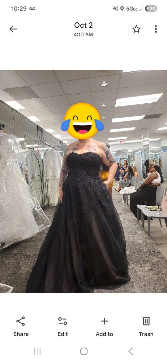 Black Wedding Dress Ball Gown
