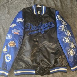 Mens Large Starter Dodgers Bomber Jacket