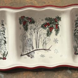 “Winter Forest” 3-section Divided Serving Dish