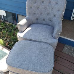 Tufted Chair and Ottoman