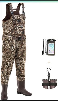 TIDEWE Chest Waders with Boots Hanger for Men, Realtree MAX5 Camo Waterproof Fishing Bootfoot Waders for Fishing & Hunting Side 8