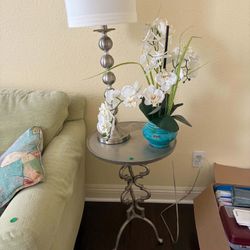 Lamp, Coffe Table And Flowers 