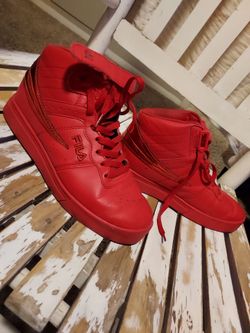 Fila Red High-Top Sneakers