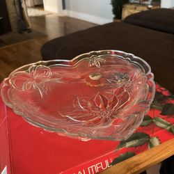 Vintage Home Beautiful lead crystal heart shaped platter