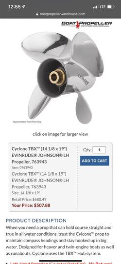 Cyclone Stainless Steel Propellers LH & RH