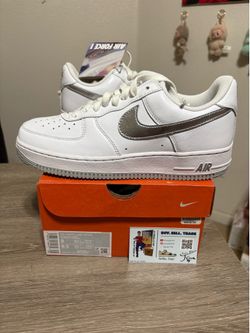 Size 8 mens - Nike Air Force 1 Low Color of the Month White Metallic Silver