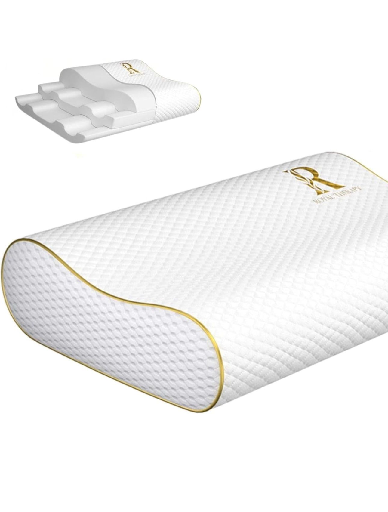 Royal Therapy Memory Foam Pillow, King Neck Pain Relief, Contour Cervical…