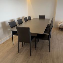 Modloft Designer Table with 10 leather chairs