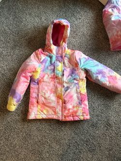 Girls Tie-Dye Insulated Winter Jacket with Hood
