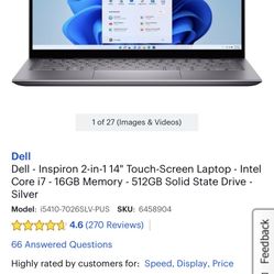 Dell Inspiron 14” 2 in 1