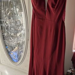 Vestido De Fiesta Burgandy Solo Se Usó Una Vez Size 14