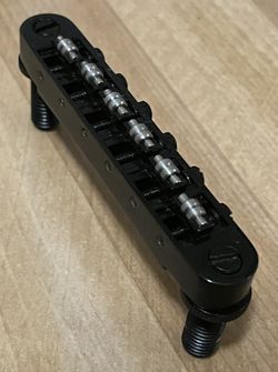 SUNG-IL Metric Tune-O-Matic (TOM) Roller Bridge for Electric Guitar, Very Good Used Condition, Screws Included, No Posts