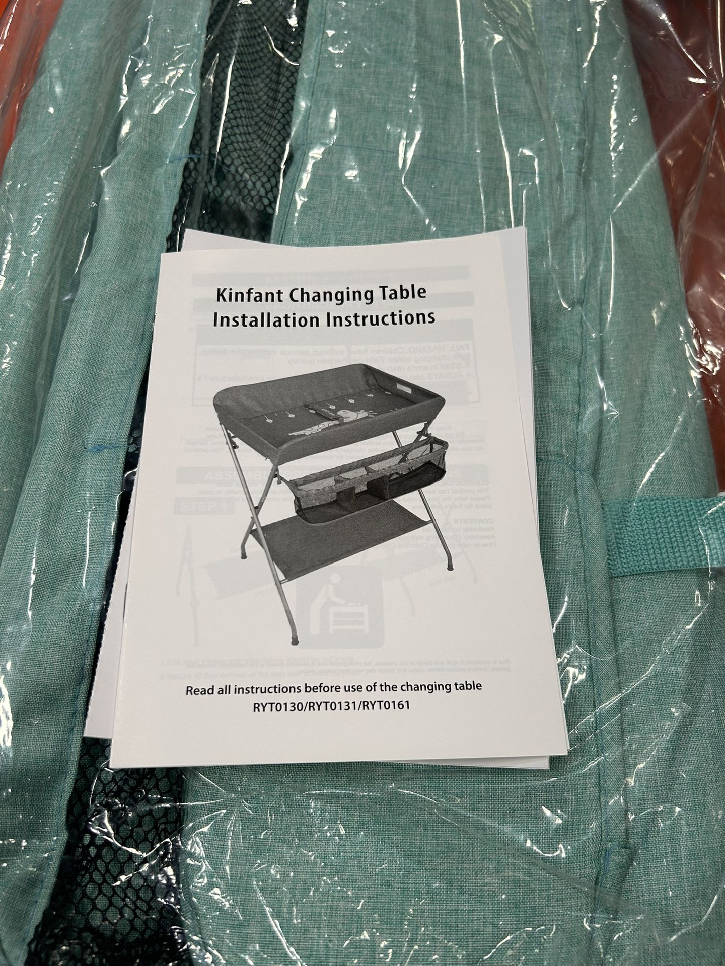 Kinbor Baby Changing Table, Folding Diaper Station Nursery Organizer for Infant (Green