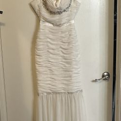 Faviana White Chiffon Kim Kardashian Mermaid Dress