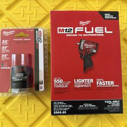 New Milwaukee m12 fuel stubby impact and battery