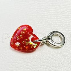 Pandora Opalescent Red Heart Dangle Charm 793348C01 + Pandora Gift Box