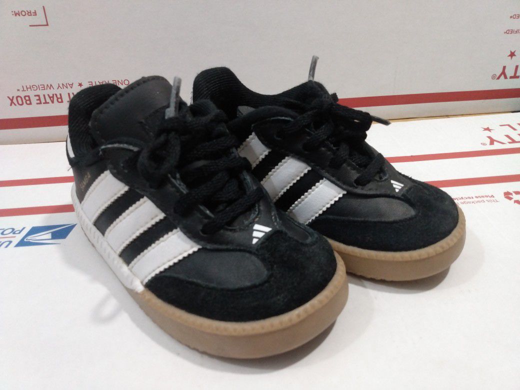 Adidas Vintage Samba Leather Shoe Infant/Toddler Black SZ 6K US Pre-Owned