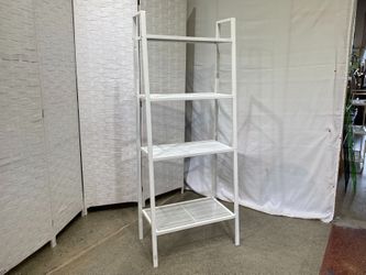 White 4-Tier Open Metal Shelf
