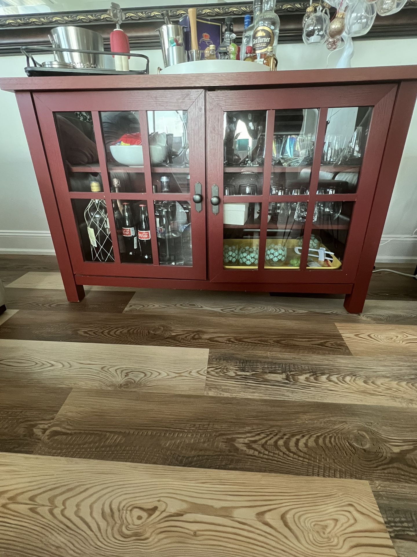 Solid Wood French Door Buffet Table/TV Stand