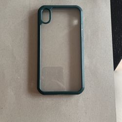 iPhone X Green Clear Phone Case
