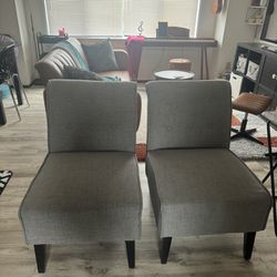 (2) Fabric Lounge Chairs