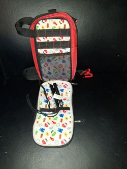 Red Kids Backpack with Gaming Print Interior
