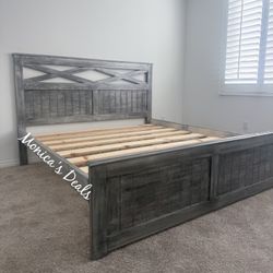 Cal King Or King Solid Wood Bed Frame $500