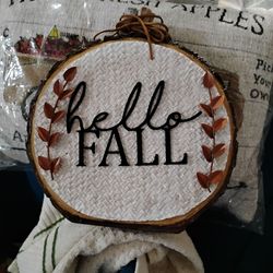 Hello Fall tabletop decor