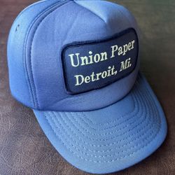 Vintage 90s Union Paper Detroit Michigan SnapBack Hat