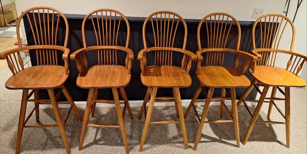 Wooden Swivel Bar Stools