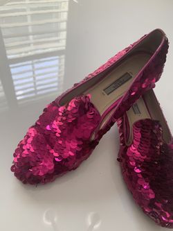 Prada Pink Sequin Loafers Size 38