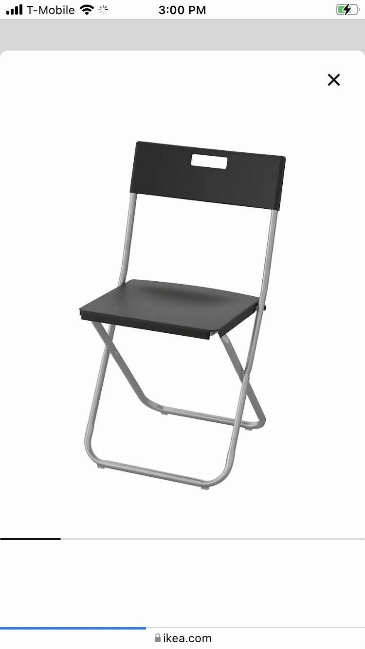 NEW IKEA Multiple Purpose Light Weight Foldable Black Chair