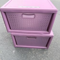 Two Purple plastic Drawer organizer