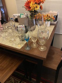 assorted long stem glasses