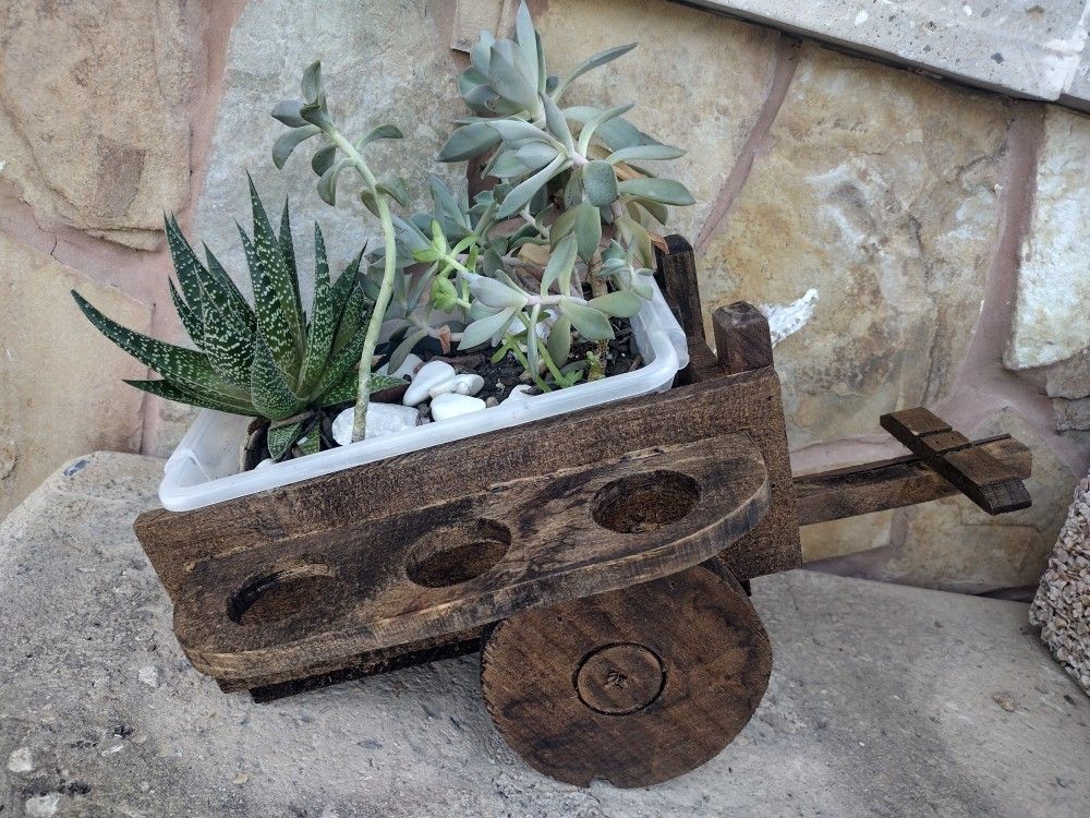 Carretas De Madera Licorera O Con Plantas