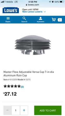 B vent Adjustable cap
