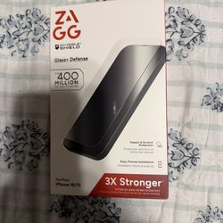 ZAGG InvisibleShield Glass+ Defense Screen Protector – iPhone 16 / 15 – NEW Open Box (EZ Apply Kit Included)