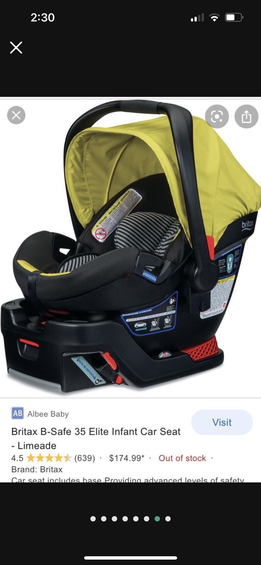 Britax Infant Car Seat and Stroller -Made In Germany