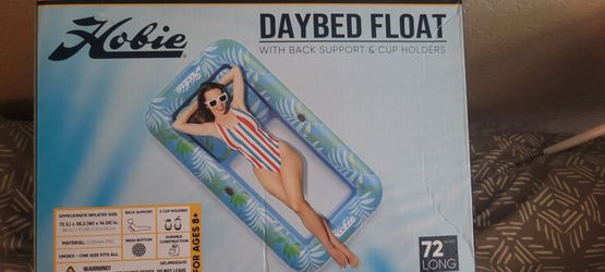 Hobbies daybed float w/back support and cup holders 72" long