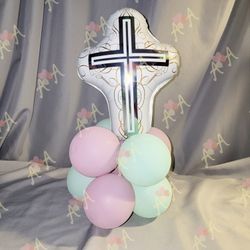 Cruz Balloons Centerpieces Bautize Comunion 