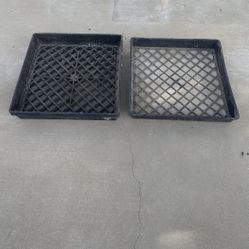 Square Stackable Plastic Organization, Storage Trays With Drainage At The Bottom For Gardening Projects, Garage Paint Plants