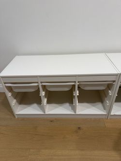 IKEA TROFAST White Storage Unit with Top Bins