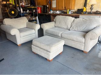 Sofa sleeper couch chair, and ottoman