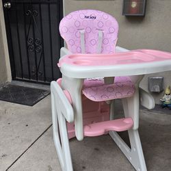 High chair baby girl pink 2 pices