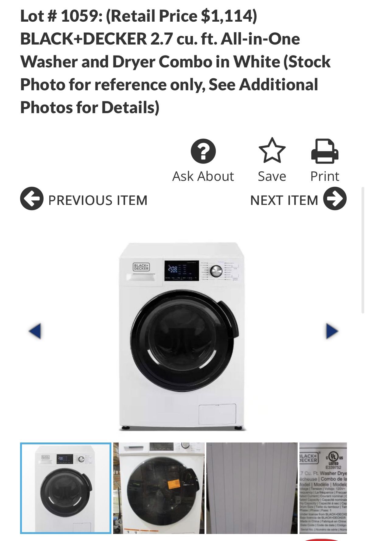 Washer and Dryer combo