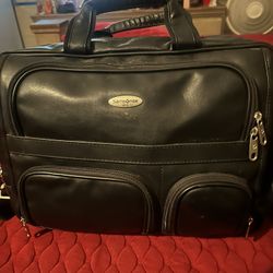 Samsonite Black Men's Briefcase Zip Closure with Pockets Top Handle Classic
