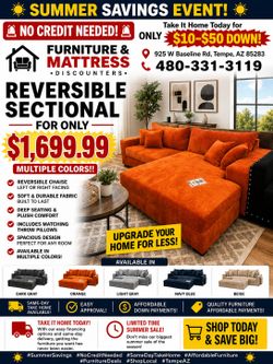 REVERSIBLE SECTIONAL -SUMMER SAVINGS 