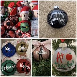 Hand Crafted Christmas Elves and Ornaments