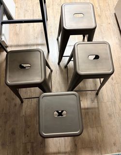4 Stools x 24” Height- Gunmetal Color